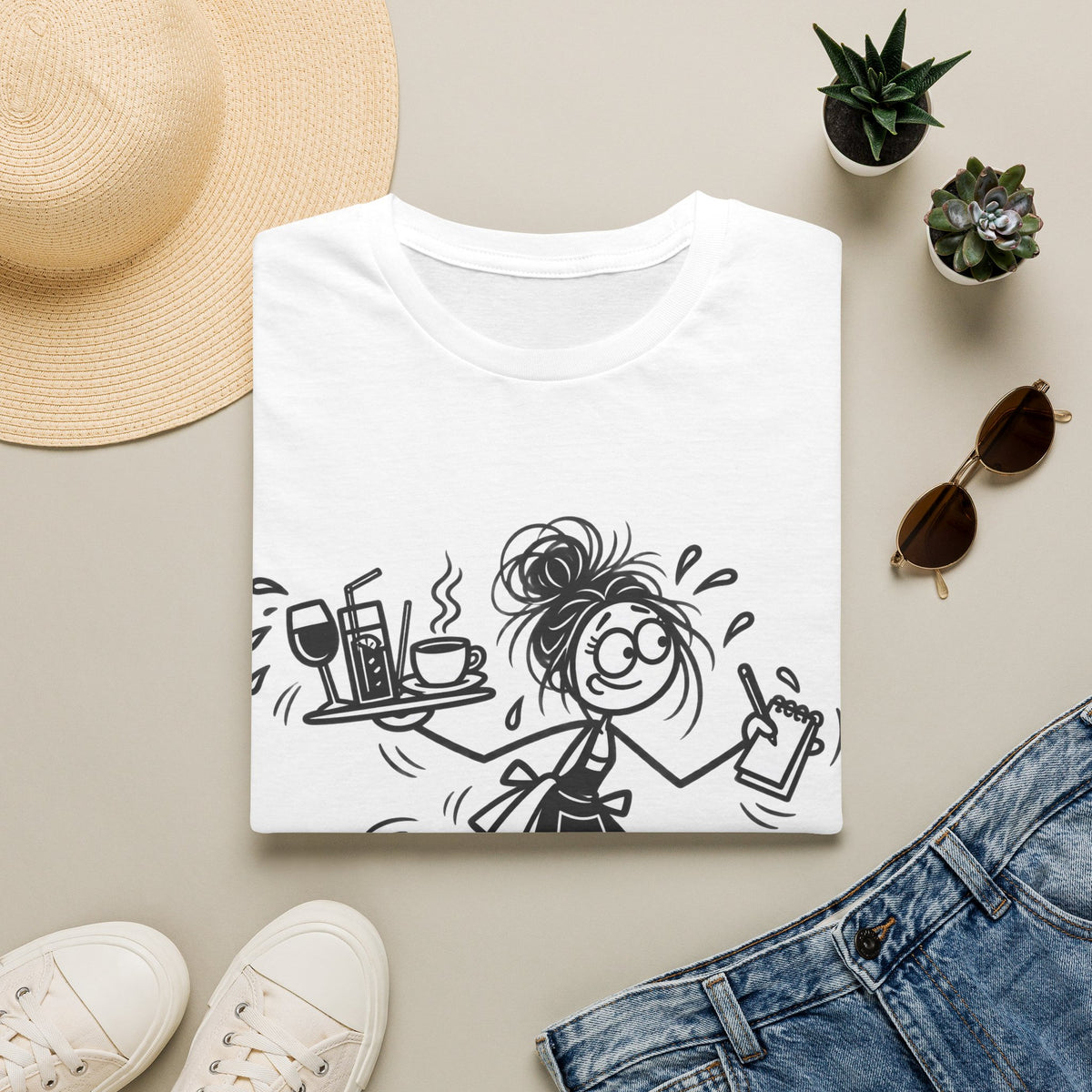 Welcome to the Shift-Show White T-Shirt | Funny Waitress & Hospitality Gift
