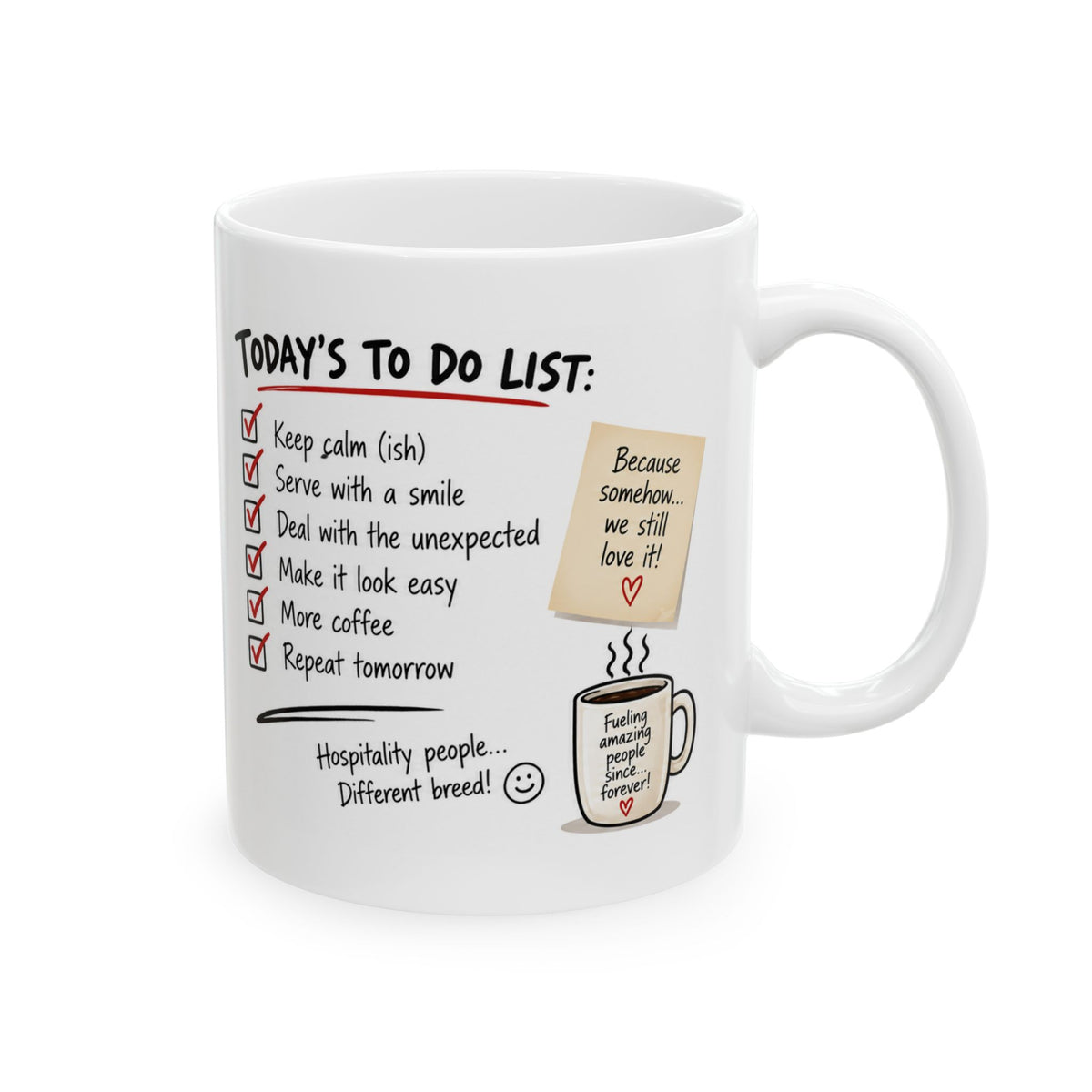 Hospitality Stress Served Fresh Daily Mug | Funny Waitress & Staff Gift