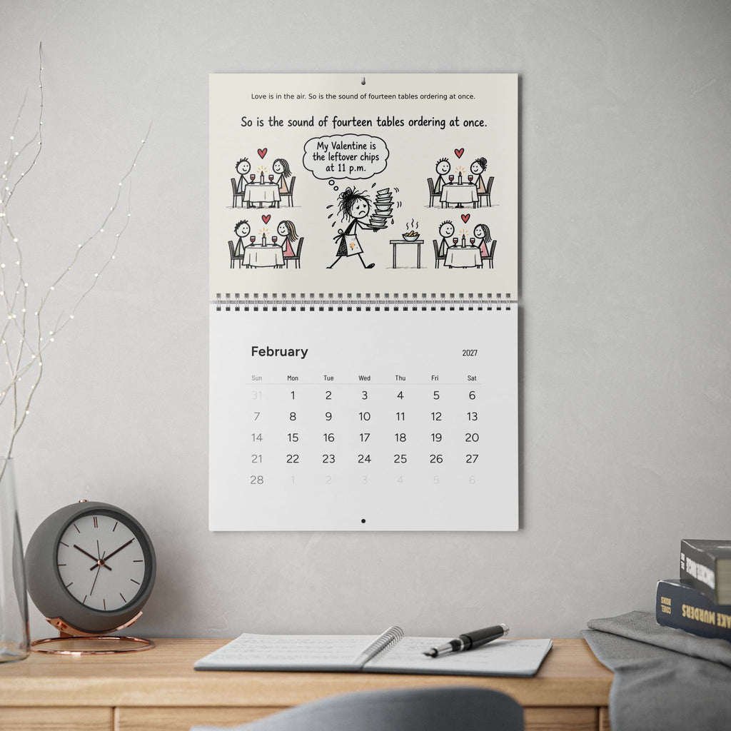 2027 Funny Hospitality Wall Calendar | Sarcastic Restaurant Staff Gift