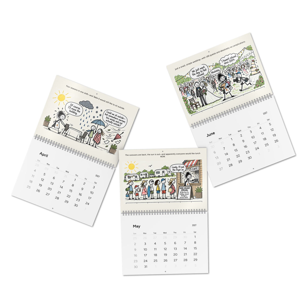2027 Funny Hospitality Wall Calendar | Sarcastic Restaurant Staff Gift