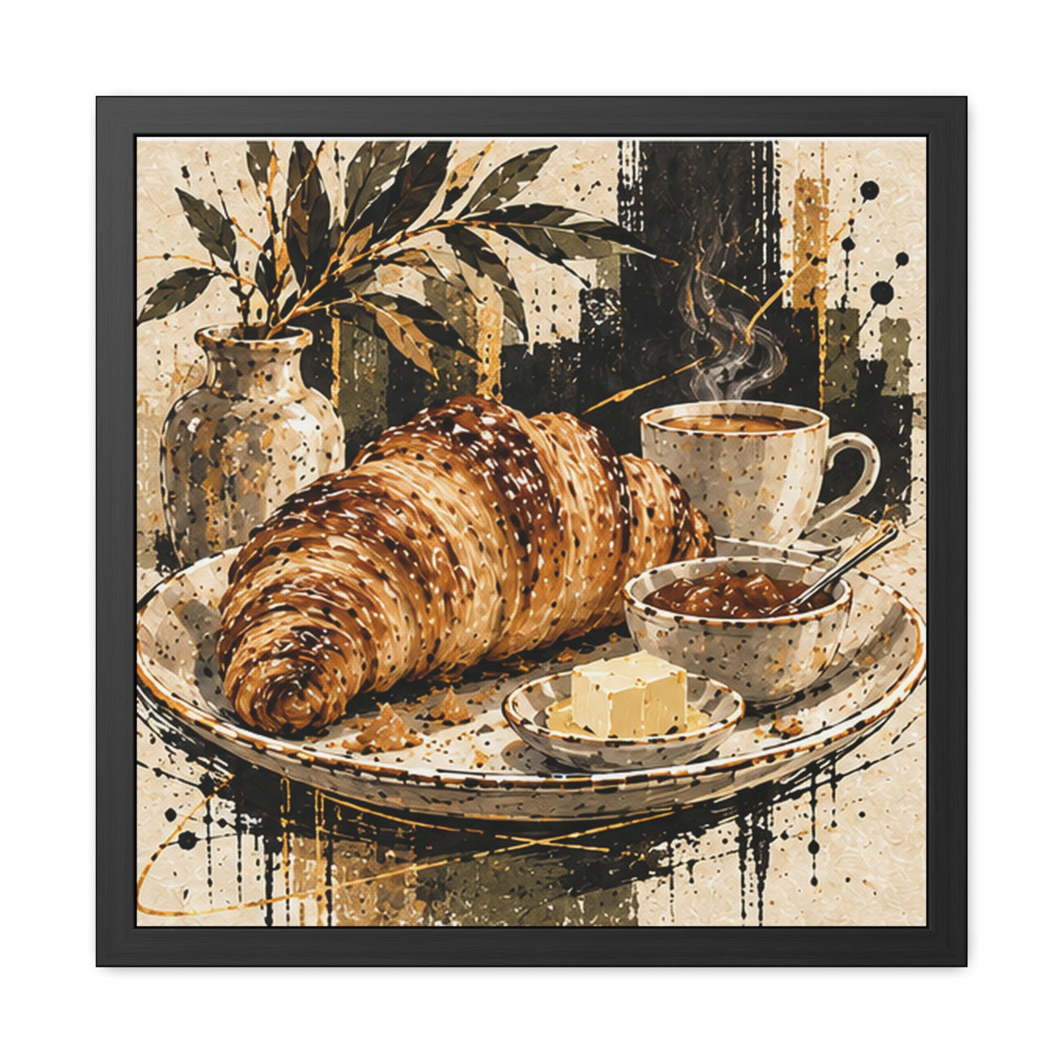 Vintage Cafe Art Framed Print | Coffee & Pastry Kitchen Wall Decor