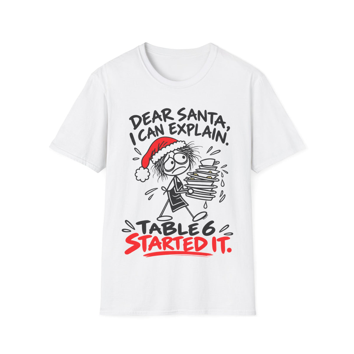 Dear Santa I Can Explain T-Shirt Funny Christmas Hospitality Staff Xmas Gift