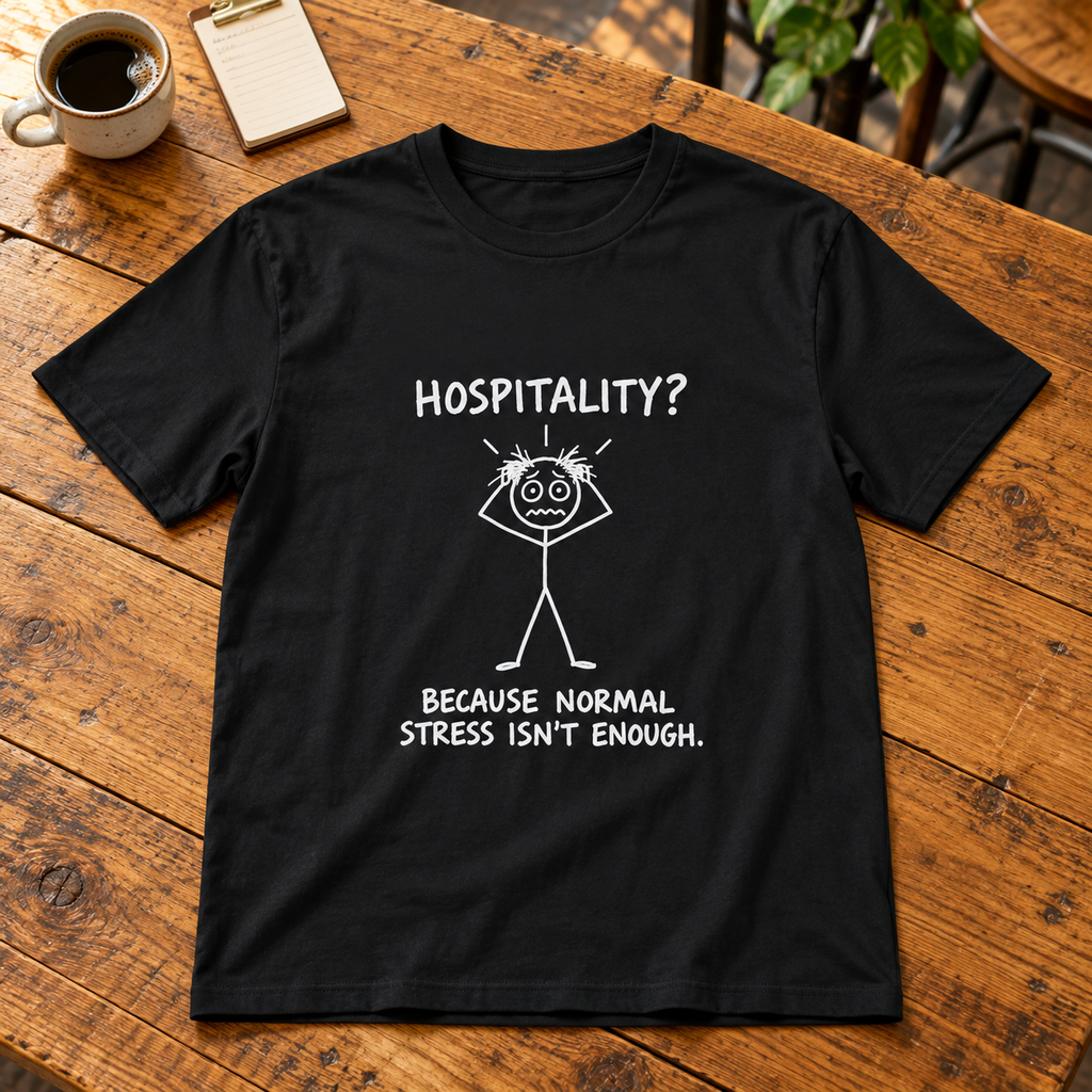 Hospitality Because Normal Stress Isn’t Enough T-Shirt | Funny Staff Gift