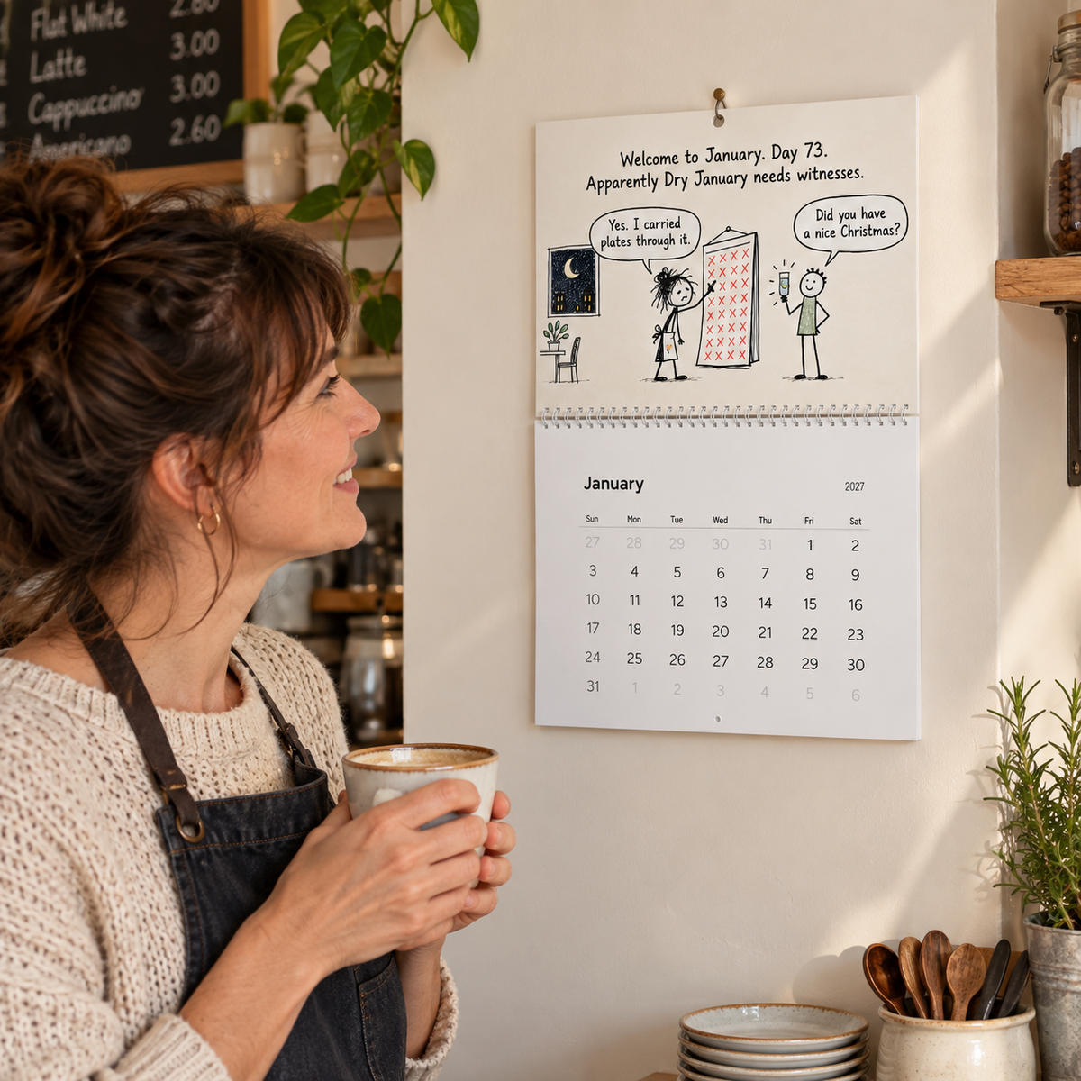 2027 Funny Hospitality Wall Calendar | Sarcastic Restaurant Staff Gift